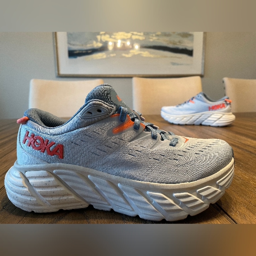 New Hoka One One GAVIOTA 4 Stability Low Top Running Shoes Blue Fog Size 7 7.5
